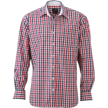 James & Nicholson Poplin Checked Shirt longsleeve
