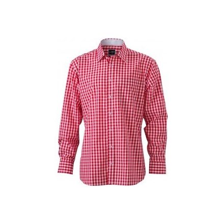 James & Nicholson Poplin Checked Shirt longsleeve