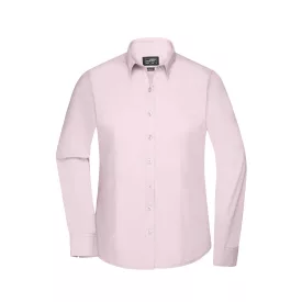   James&Nicholson hosszú ujjú női ing Popline Shirt 105 világos pink
