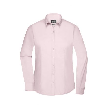 James&Nicholson hosszú ujjú női ing Popline Shirt 105 világos pink