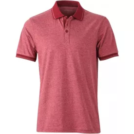 James & Nicholson Mens' Jersey Heather Polo