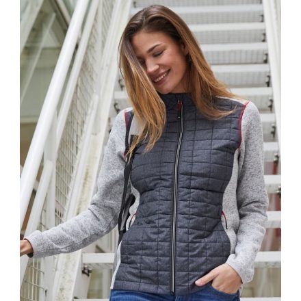 James&Nicholson női Hybrid dzseki 280 melírozott világos szürke-melírozott antracit