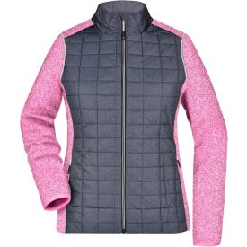   James&Nicholson női Hybrid dzseki 280 melírozott pink-melírozott antracit