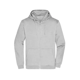   James&Nicholson pulóver Promo Zip Hoody 280 melírozott szürke