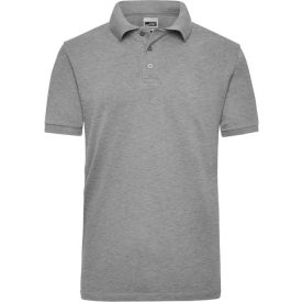   James&Nicholson galléros póló Heavy Workwear Piqué 220 melírozott szürke