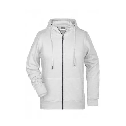 James&Nicholson női pulóver Zip Hoody 300 melírozott világosszürke