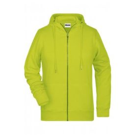 James&Nicholson női pulóver Zip Hoody 300 neon sárga