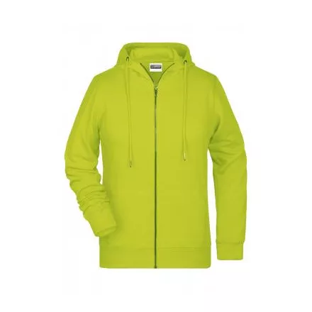 James&Nicholson női pulóver Zip Hoody 300 neon sárga