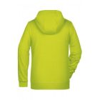 James&Nicholson női pulóver Zip Hoody 300 neon sárga