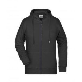 James&Nicholson női pulóver Zip Hoody 300 fekete