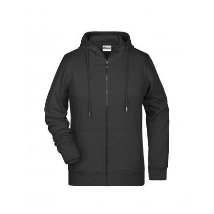 James&Nicholson női pulóver Zip Hoody 300 fekete