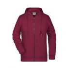 James&Nicholson női pulóver Zip Hoody 300 melírozott burgundy