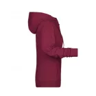 James&Nicholson női pulóver Zip Hoody 300 melírozott burgundy