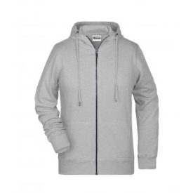   James&Nicholson női pulóver Zip Hoody 300 melírozott szürke