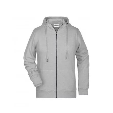 James&Nicholson női pulóver Zip Hoody 300 melírozott szürke