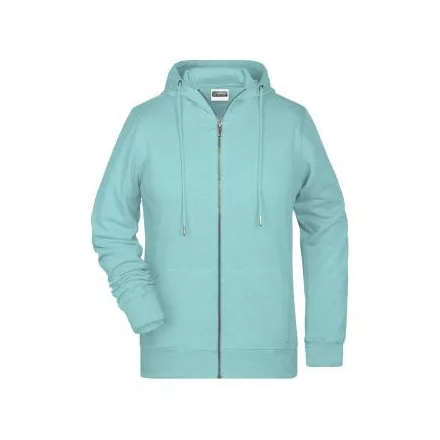 James&Nicholson női pulóver Zip Hoody 300 melírozott gleccserkék