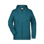 James&Nicholson női pulóver Zip Hoody 300 melírozott petrol