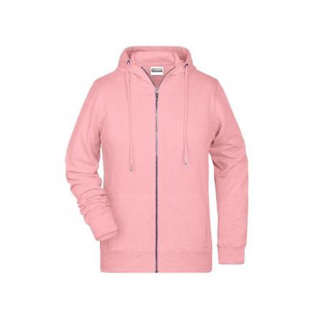 James&Nicholson női pulóver Zip Hoody 300 melírozott rózsaszín
