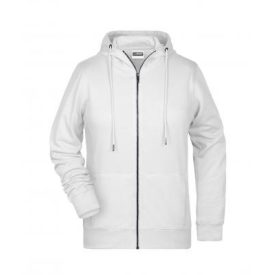 James&Nicholson női pulóver Zip Hoody 300 fehér