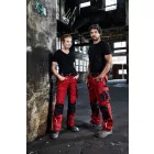 James&Nicholson derekas munkásnadrág Strong 260 piros-fekete