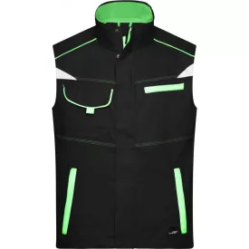 James&Nicholson munkás mellény Workwear 250 fekete-lime