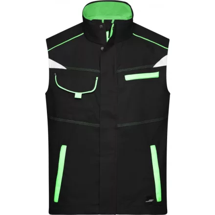 James&Nicholson munkás mellény Workwear 250 fekete-lime