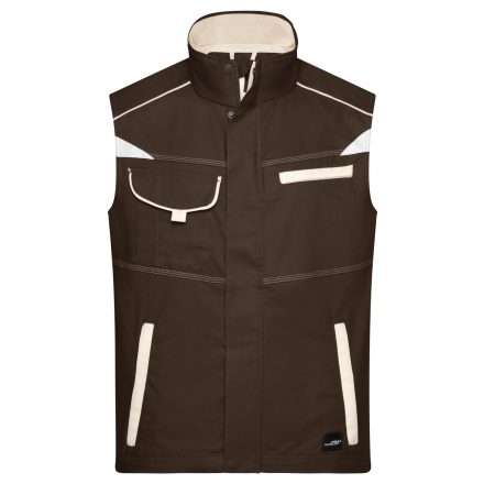 James&Nicholson mellény Workwear 250 barna-homok