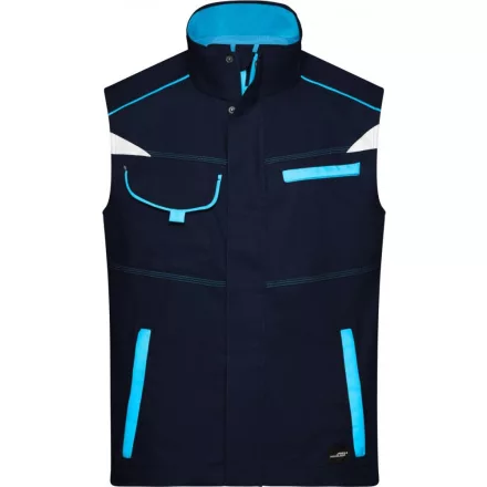 James&Nicholson munkás mellény Workwear 250 tengerkék-türkiz