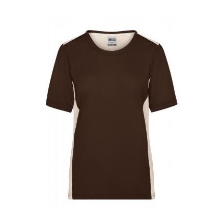 James&Nicholson női póló Color Workwear 160 fekete-lime-fehér