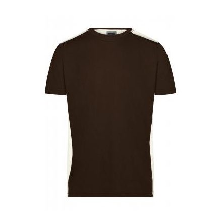 James&Nicholson póló Color Workwear 160 barna-homok-fehér