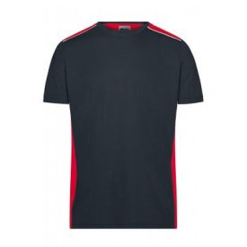   James&Nicholson póló Color Workwear 160 carbon-piros-fehér