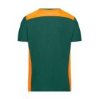 James&Nicholson póló Color Workwear 160 sötétzöld-narancs-fehér