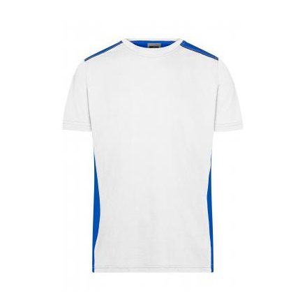 James&Nicholson póló Color Workwear 160 fehér-királykék