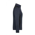 James&Nicholson női polár pulóver Strong Knitted 280 melírozott carbon-fekete