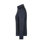 James&Nicholson női polár pulóver Strong Knitted 280 melírozott carbon-fekete