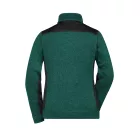 James&Nicholson női polár pulóver Strong Knitted 280 melírozott sötétzöld-fekete