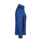 James&Nicholson női polár pulóver Strong Knitted 280 melírozott királykék-tengerkék