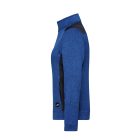 James&Nicholson női polár pulóver Strong Knitted 280 melírozott királykék-tengerkék