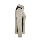 James&Nicholson női polár pulóver Strong Knitted 280 melírozott homok-fekete