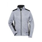 James&Nicholson női polár pulóver Strong Knitted 280 melírozott fehér-carbon