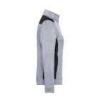 James&Nicholson női polár pulóver Strong Knitted 280 melírozott fehér-carbon