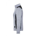 James&Nicholson női polár pulóver Strong Knitted 280 melírozott fehér-carbon