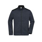 James&Nicholson polár pulóver Strong Knitted 280 melírozott carbon-fekete