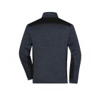 James&Nicholson polár pulóver Strong Knitted 280 melírozott carbon-fekete