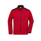 James&Nicholson polár pulóver Strong Knitted 280 melírozott piros-fekete