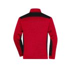 James&Nicholson polár pulóver Strong Knitted 280 melírozott piros-fekete