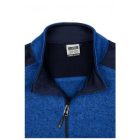 James&Nicholson polár pulóver Strong Knitted 280 melírozott királykék-tengerkék