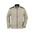 James&Nicholson polár pulóver Strong Knitted 280 melírozott homok-fekete