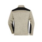 James&Nicholson polár pulóver Strong Knitted 280 melírozott homok-fekete