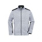 James&Nicholson polár pulóver Strong Knitted 280 melírozott fehér-carbon